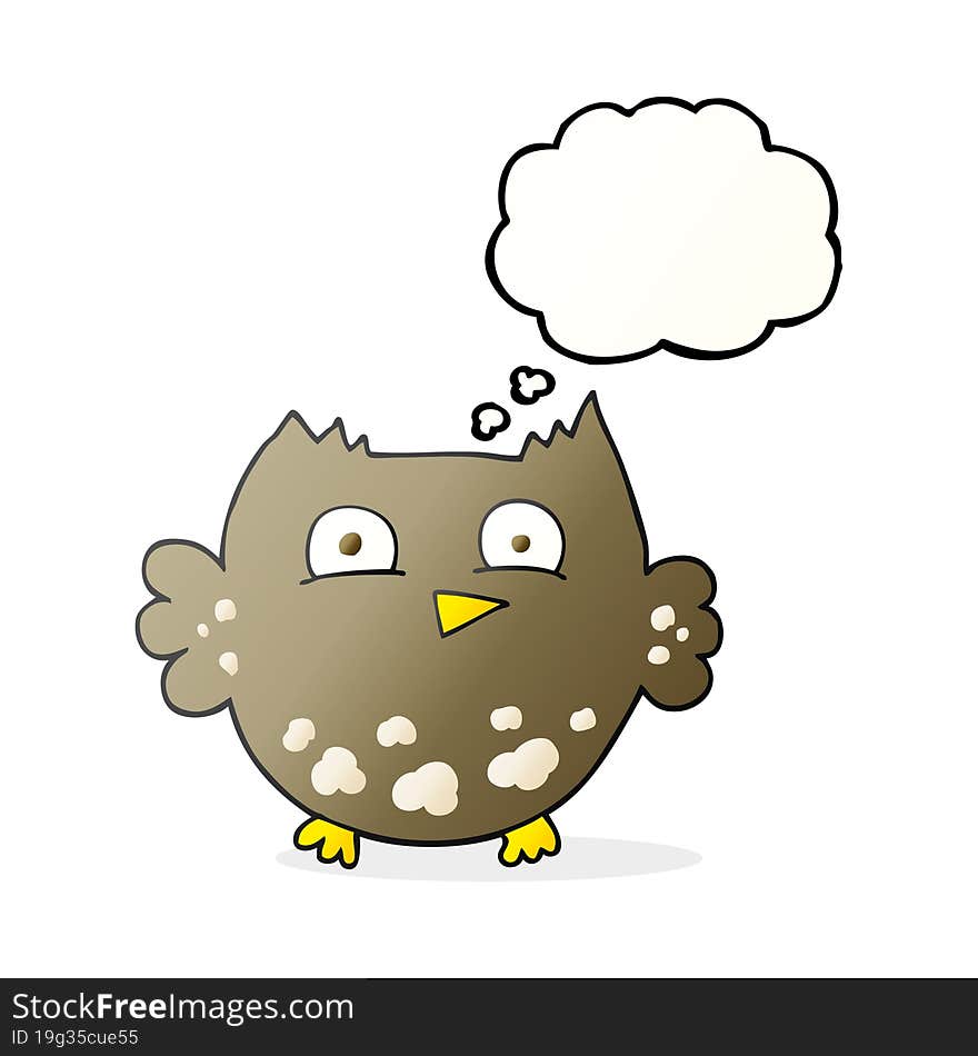 thought bubble cartoon little owl