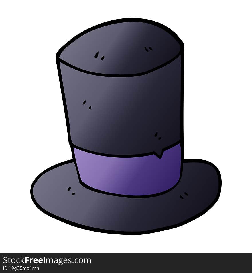 cartoon doodle top hat