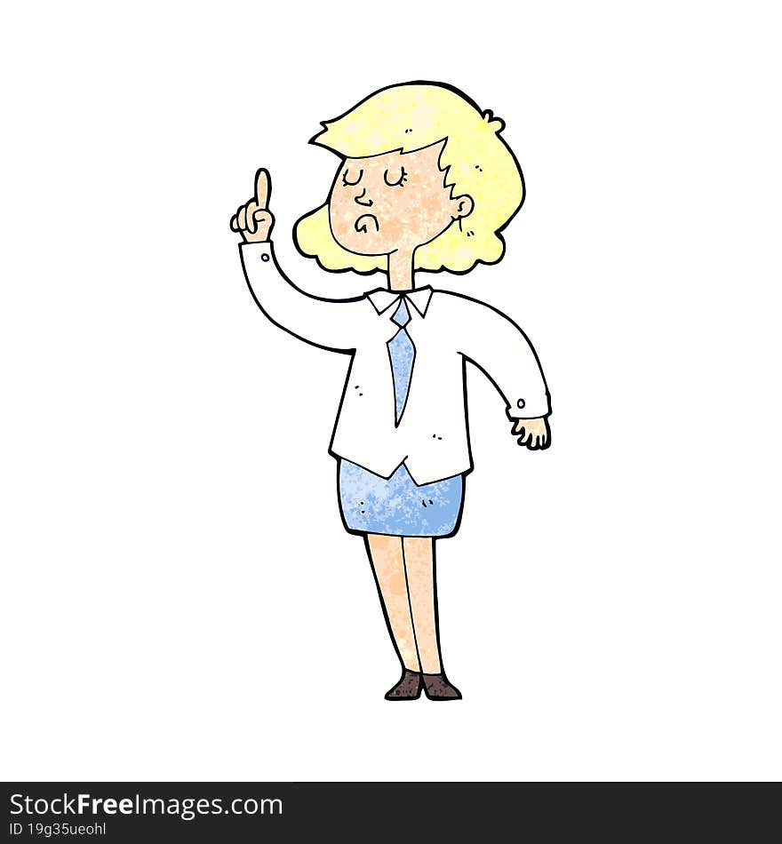 cartoon woman making point