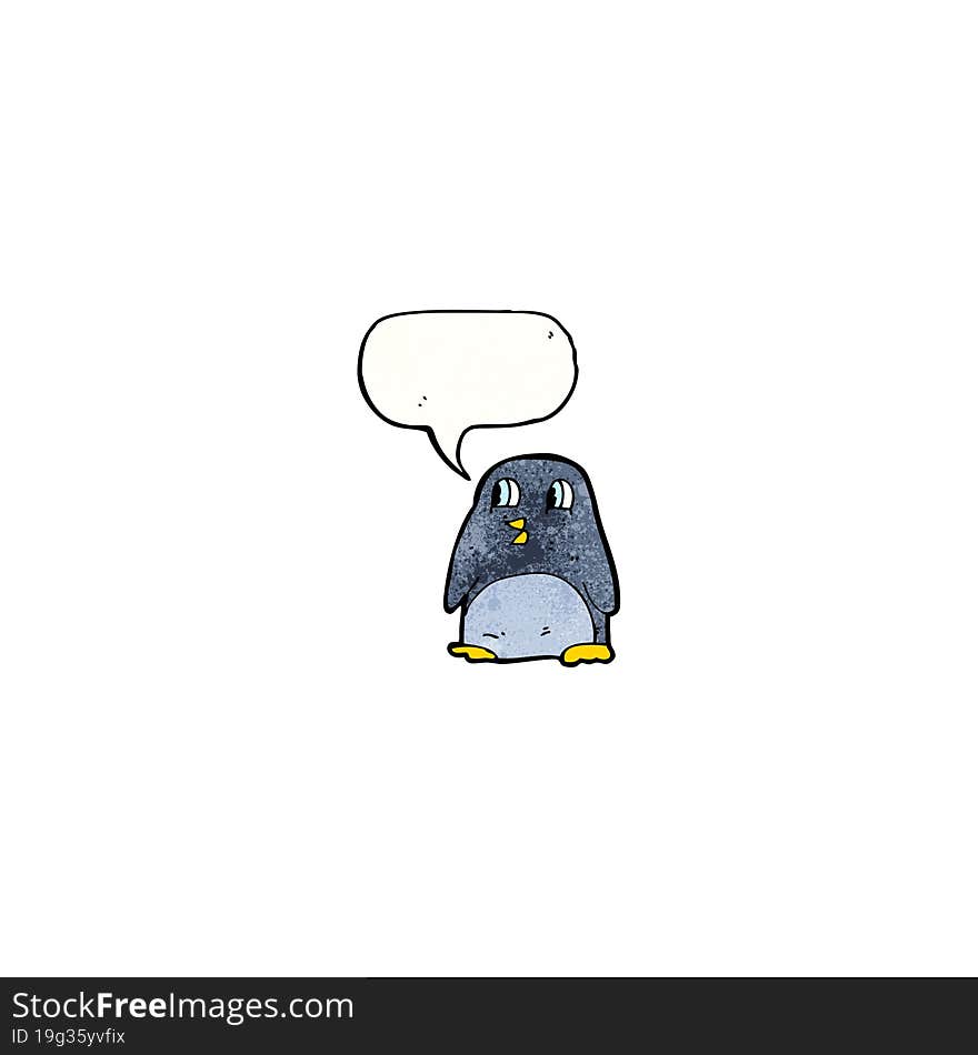 cartoon retro penguin