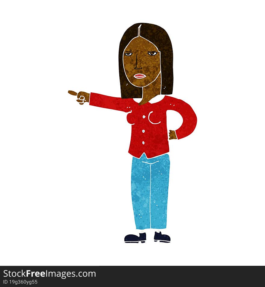 cartoon woman pointing