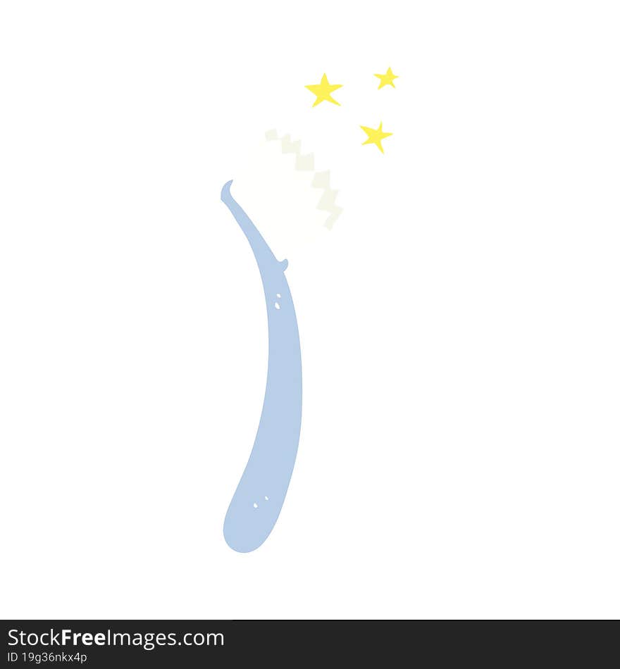 Flat Color Illustration Of A Cartoon Tooth Brush