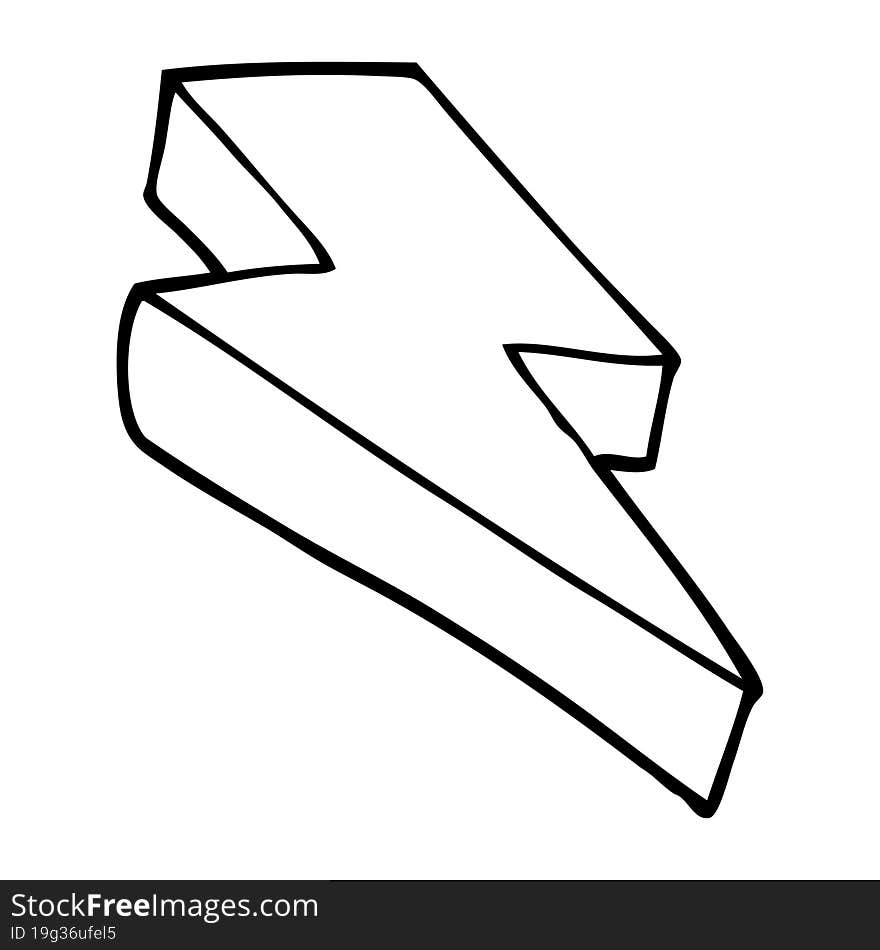 Line Drawing Cartoon Thunder Bolt