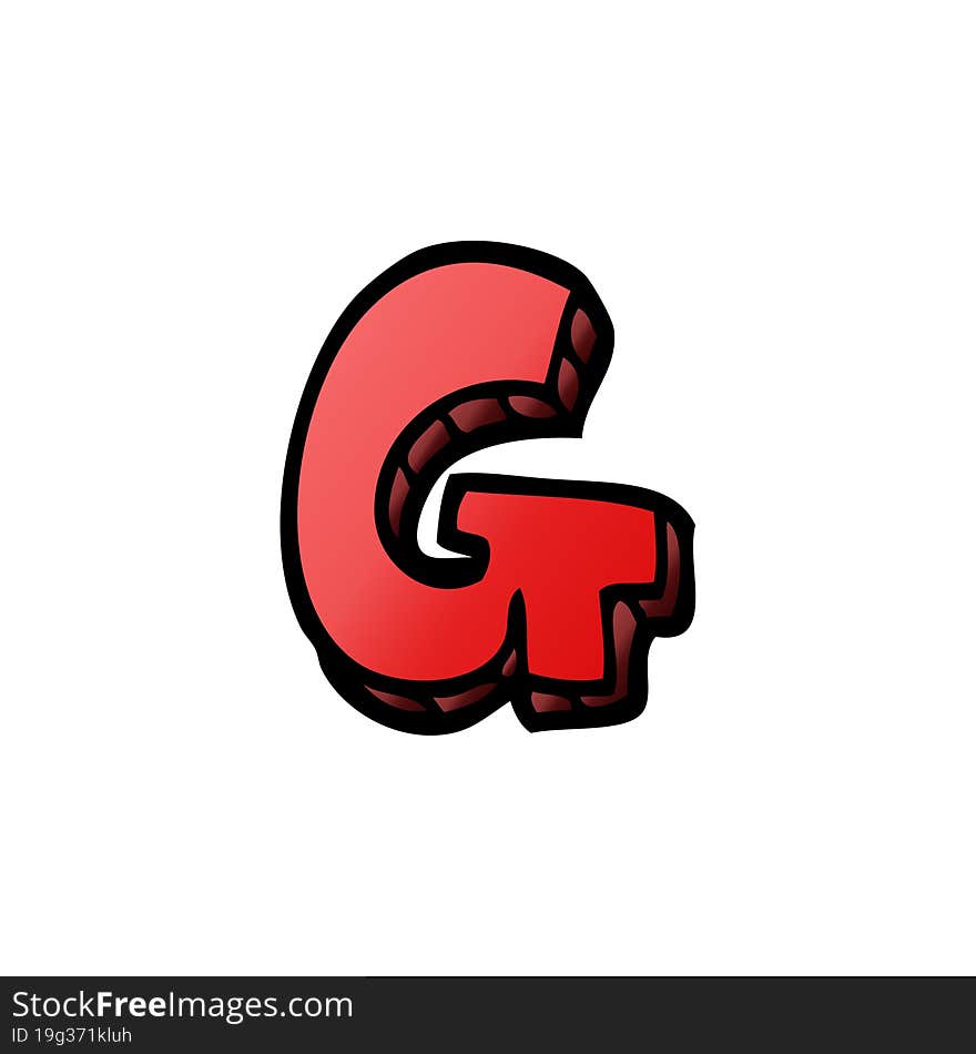 cartoon doodle letter g