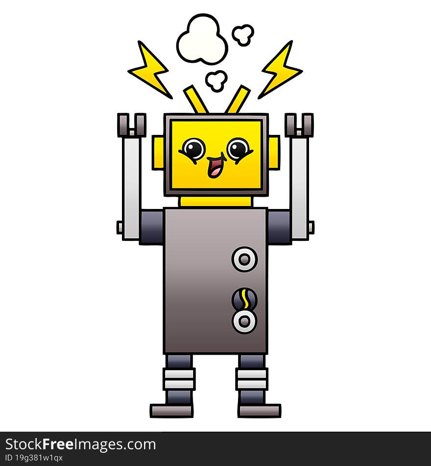 Gradient Shaded Cartoon Robot