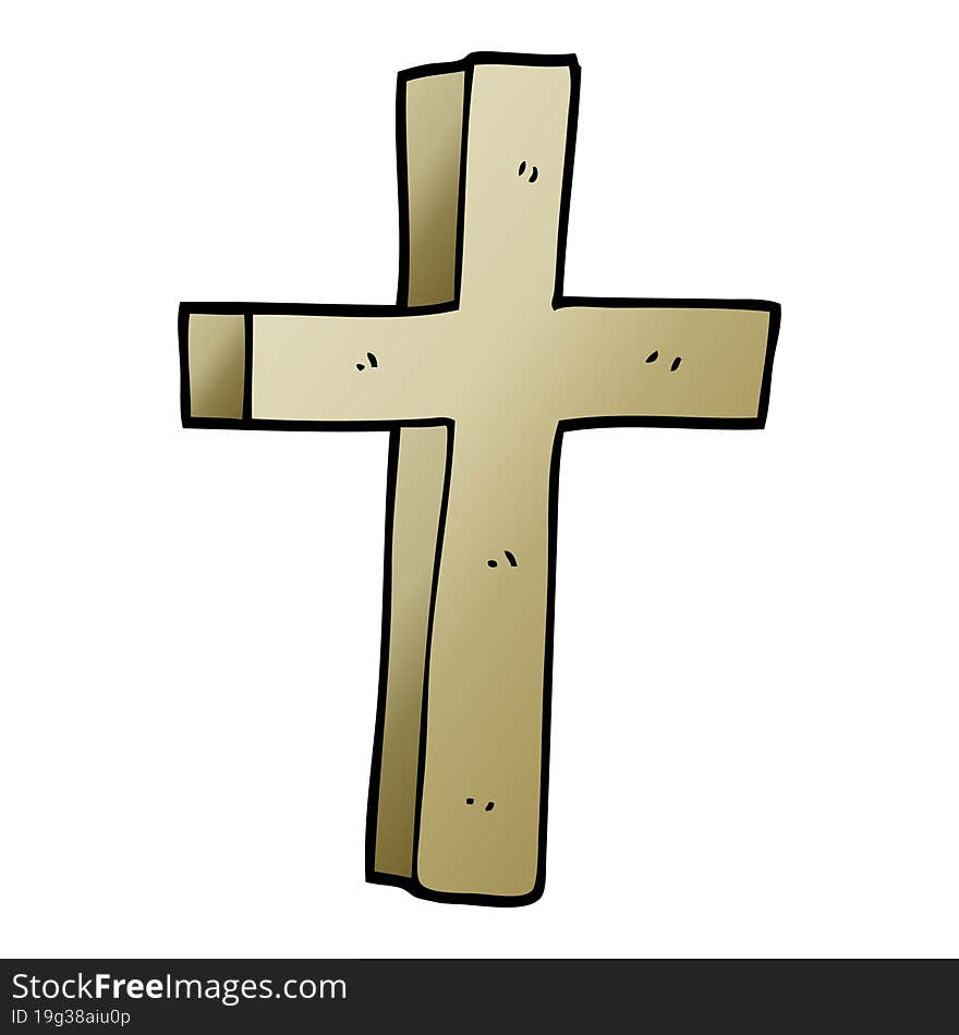 cartoon doodle wooden cross