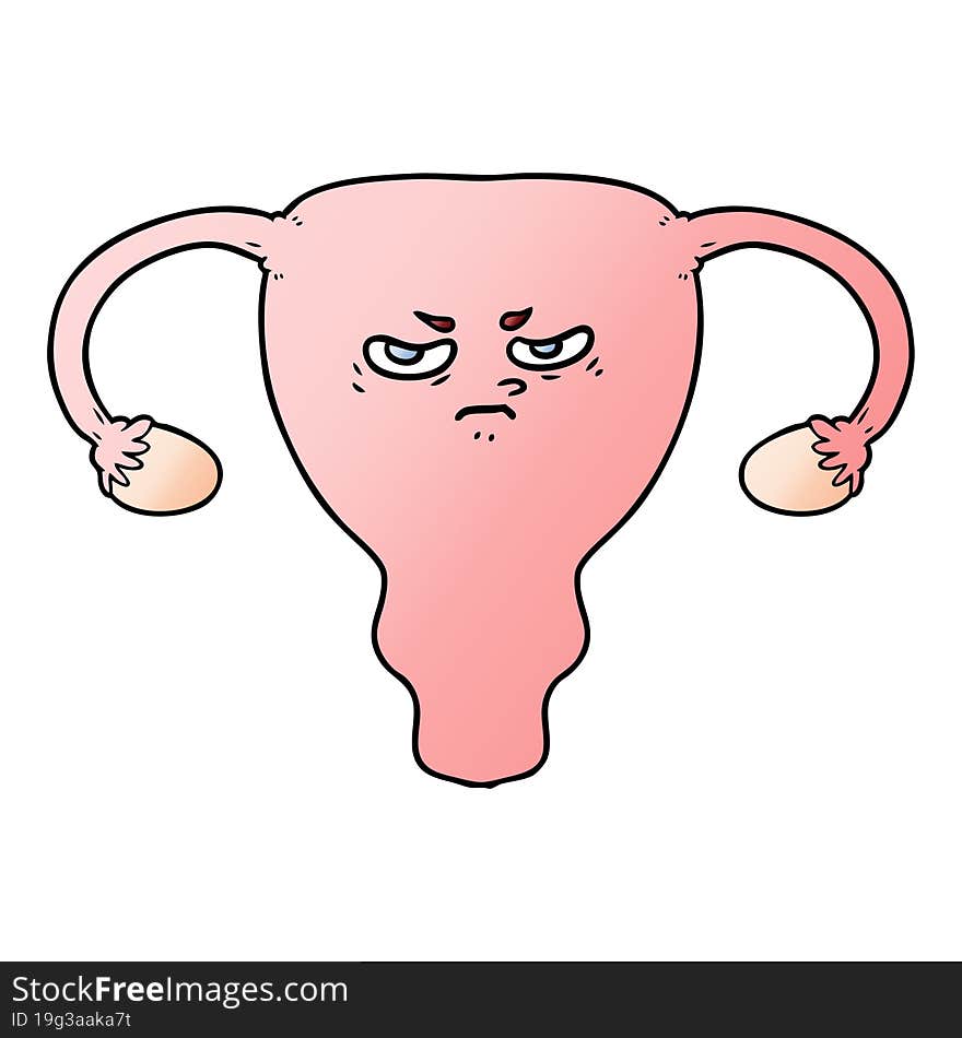 cartoon angry uterus. cartoon angry uterus