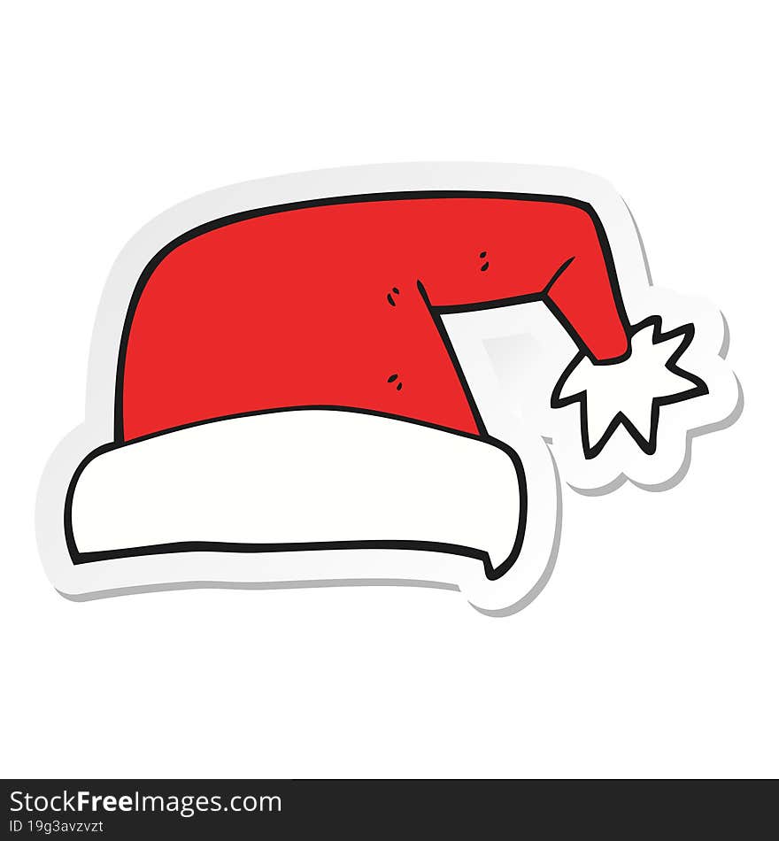 sticker of a cartoon christmas hat