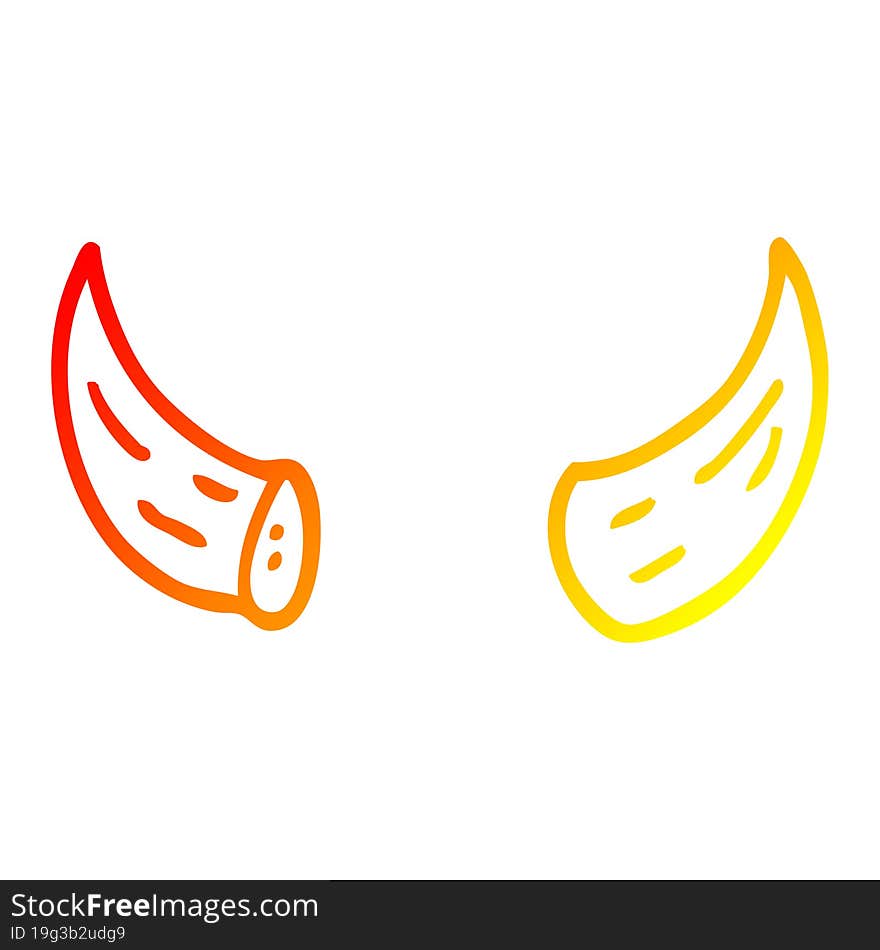 warm gradient line drawing cartoon horns