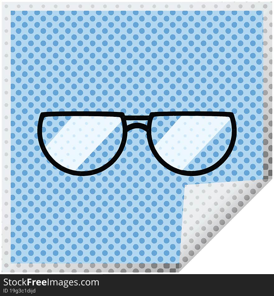 spectacles graphic vector illustration square sticker. spectacles graphic vector illustration square sticker