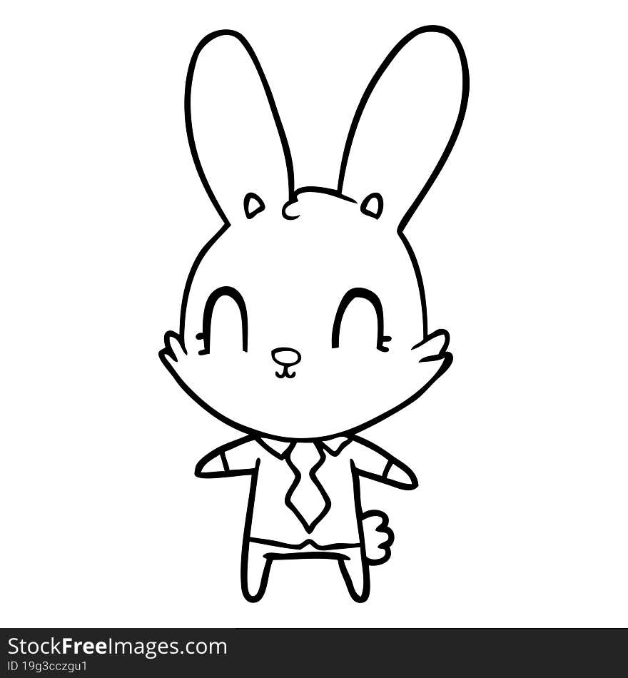 cute cartoon rabbit in shirt and tie. cute cartoon rabbit in shirt and tie