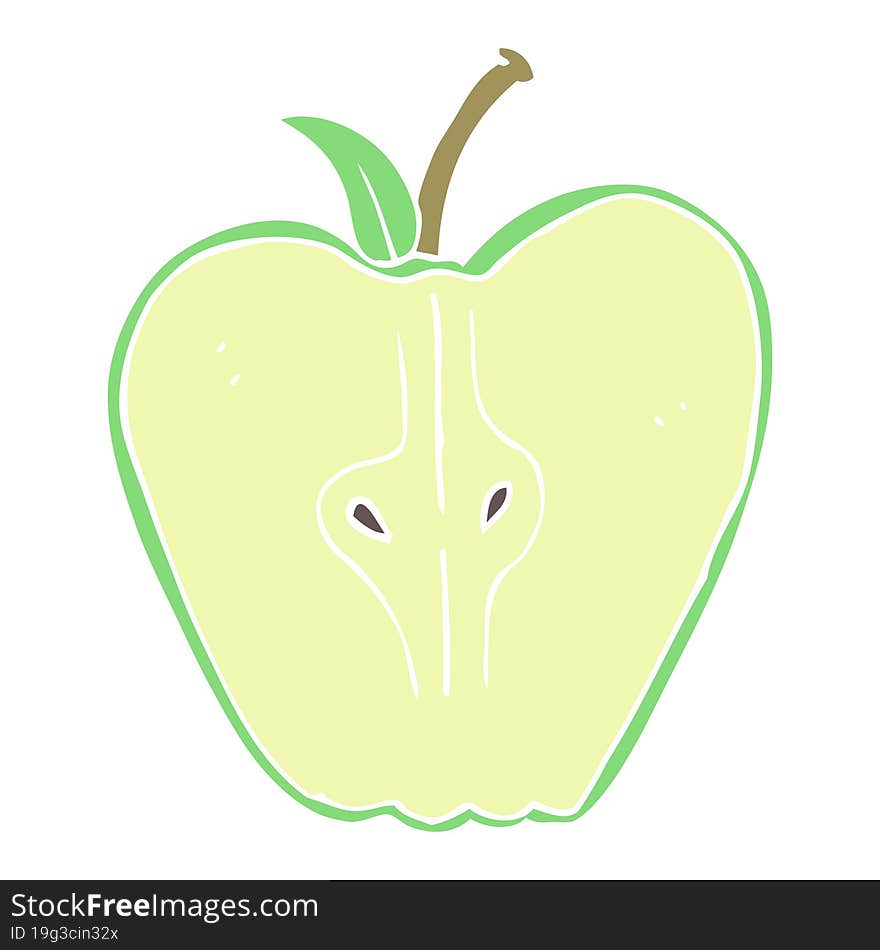 flat color illustration of apple. flat color illustration of apple