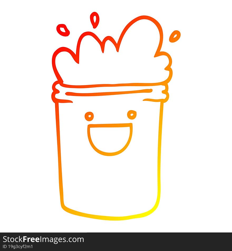 warm gradient line drawing cartoon happy drinks