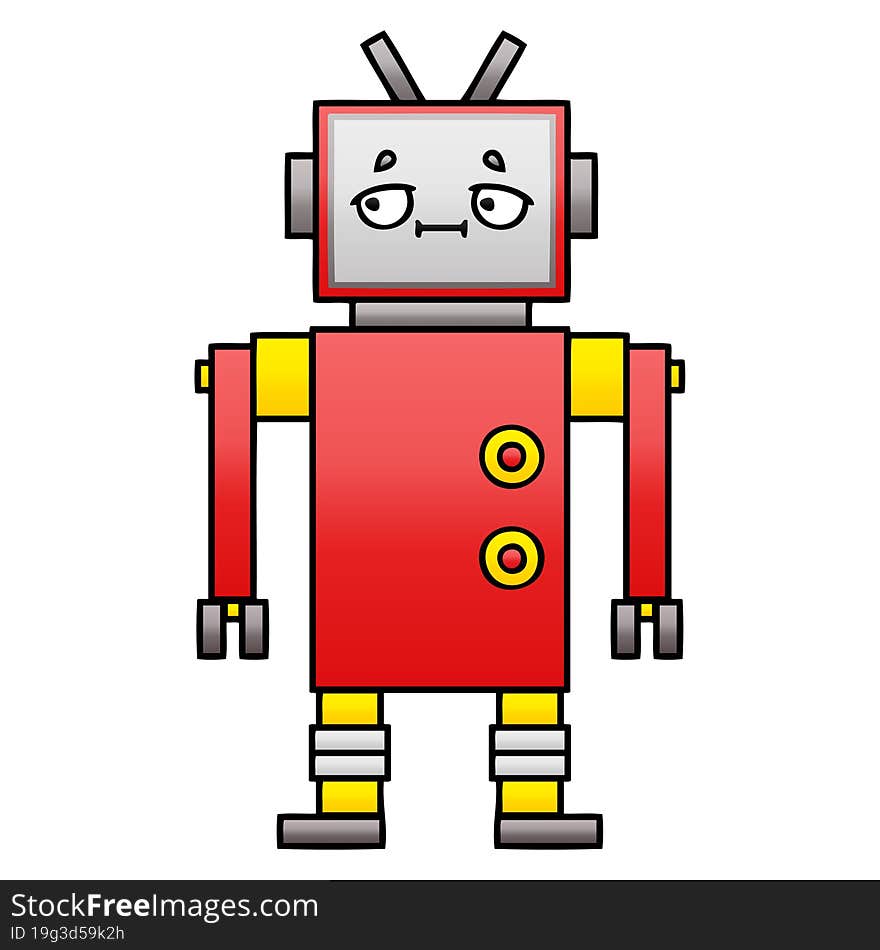 Gradient Shaded Cartoon Robot