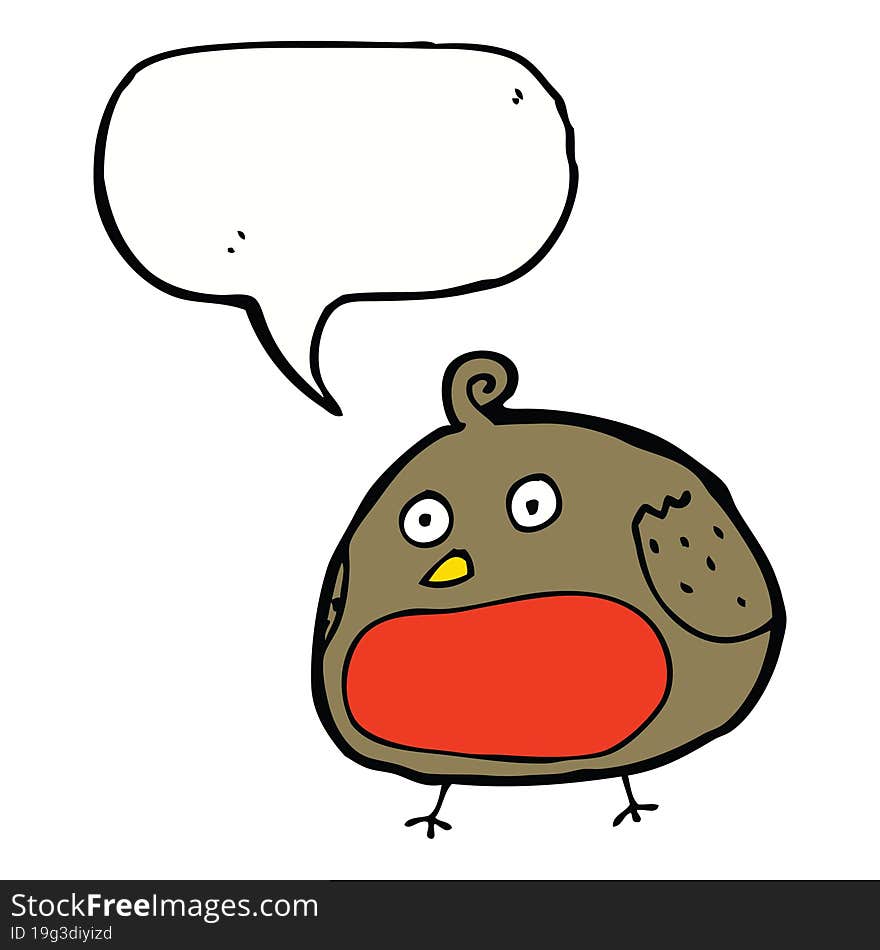 cartoon robin with speech bubble