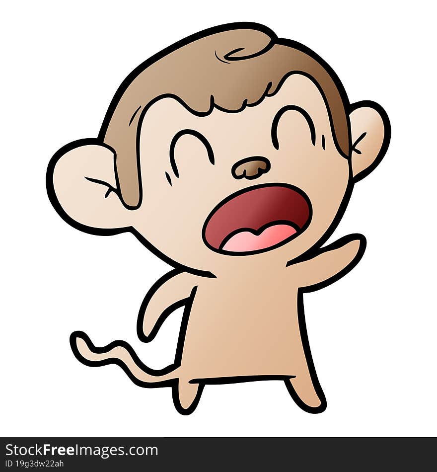 shouting cartoon monkey. shouting cartoon monkey