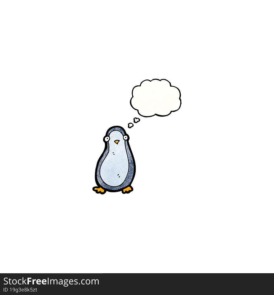 penguin with thought bubble