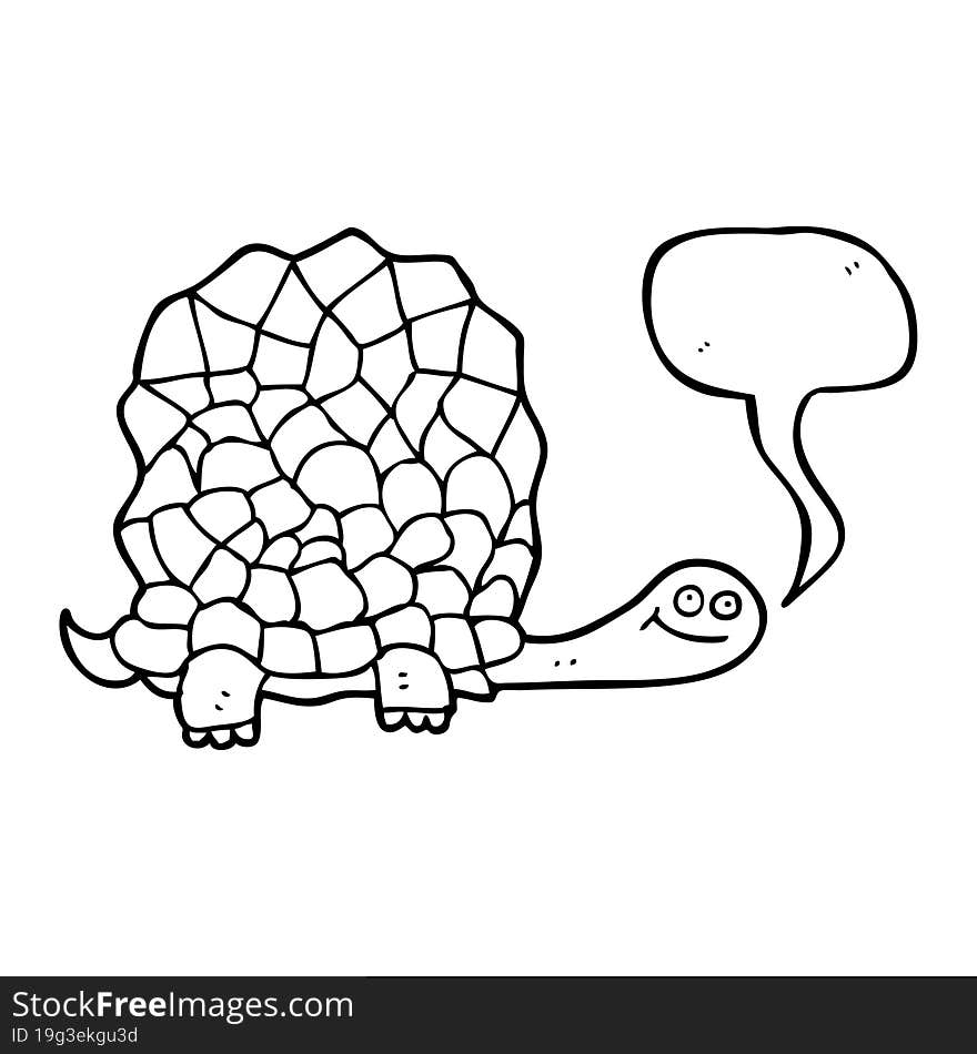 Speech Bubble Cartoon Tortoise