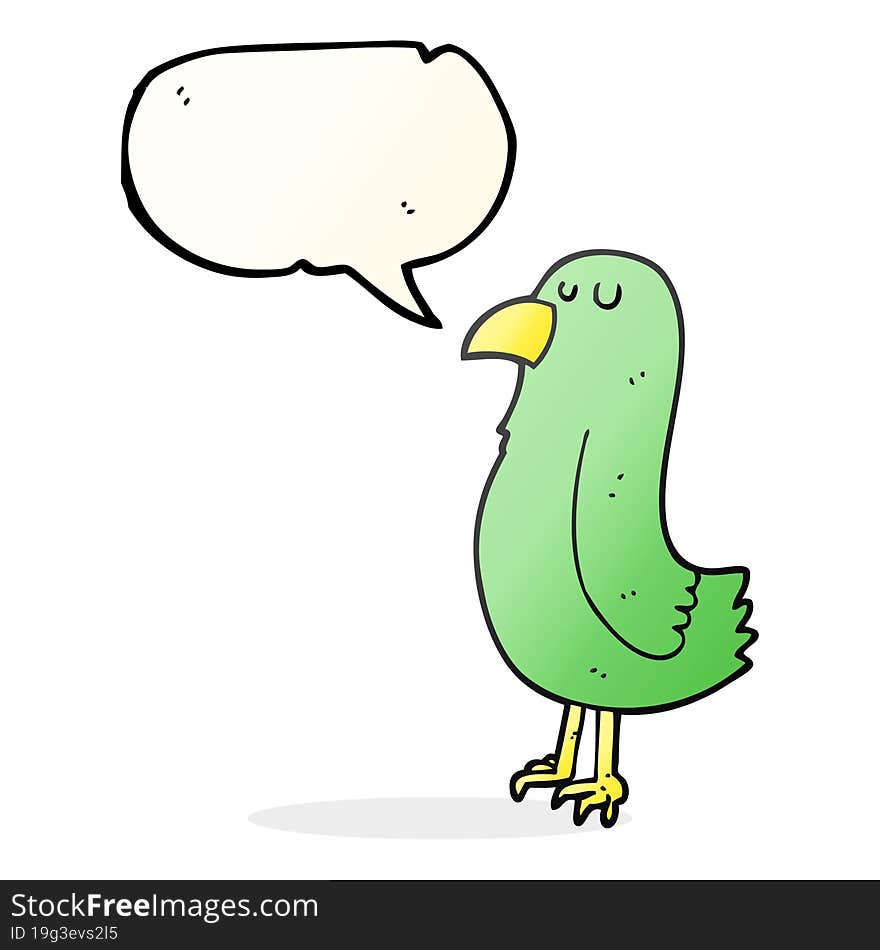 speech bubble cartoon parrot