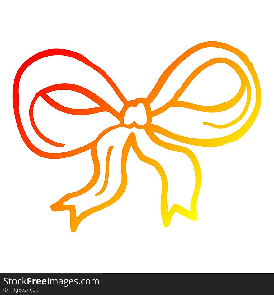 warm gradient line drawing cartoon decorative bow