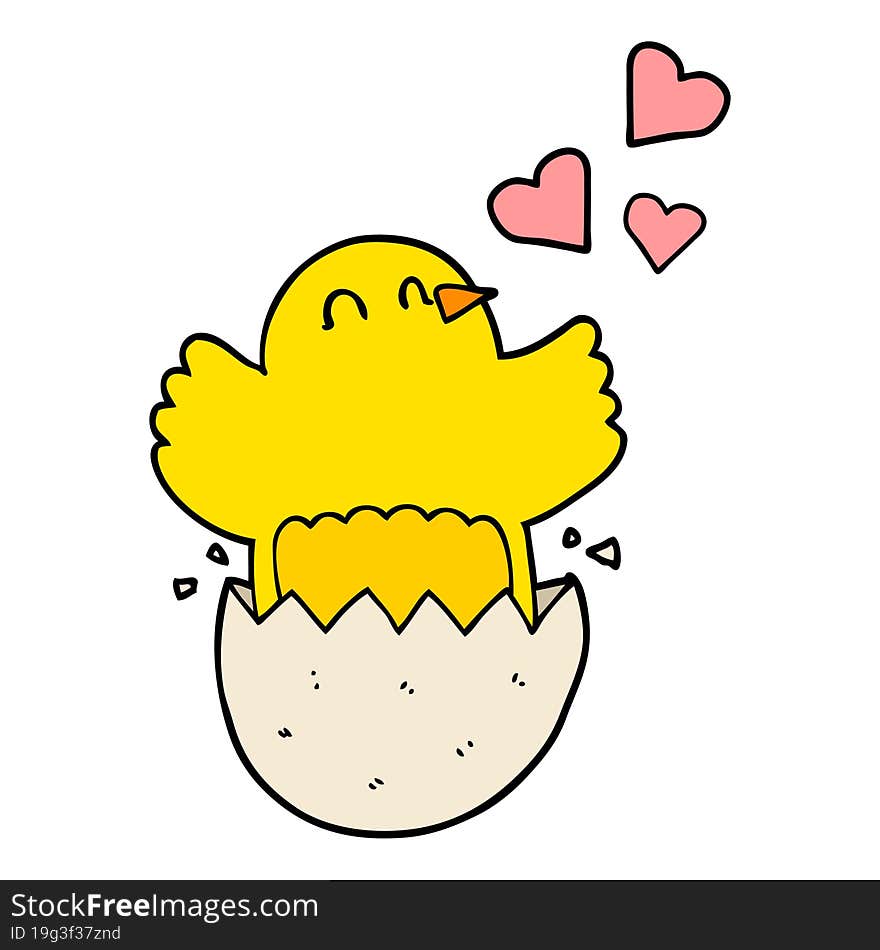 Cute Hatching Chick Cartoon