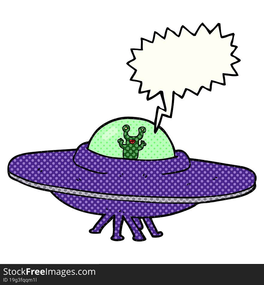 comic book speech bubble cartoon alien spaceship