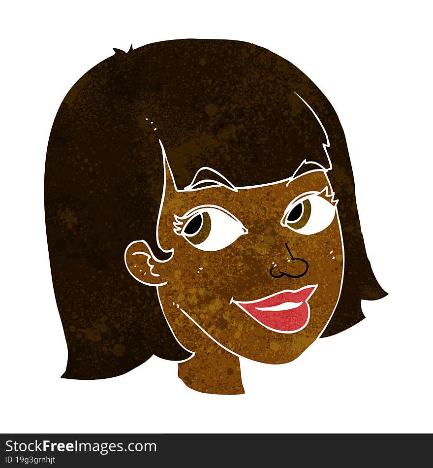 cartoon happy female face