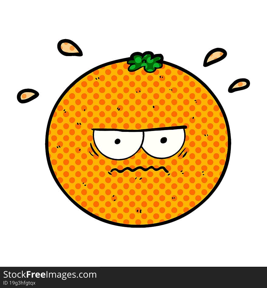 cartoon angry orange. cartoon angry orange