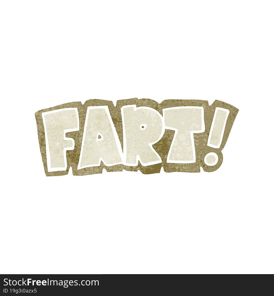 freehand retro cartoon fart symbol