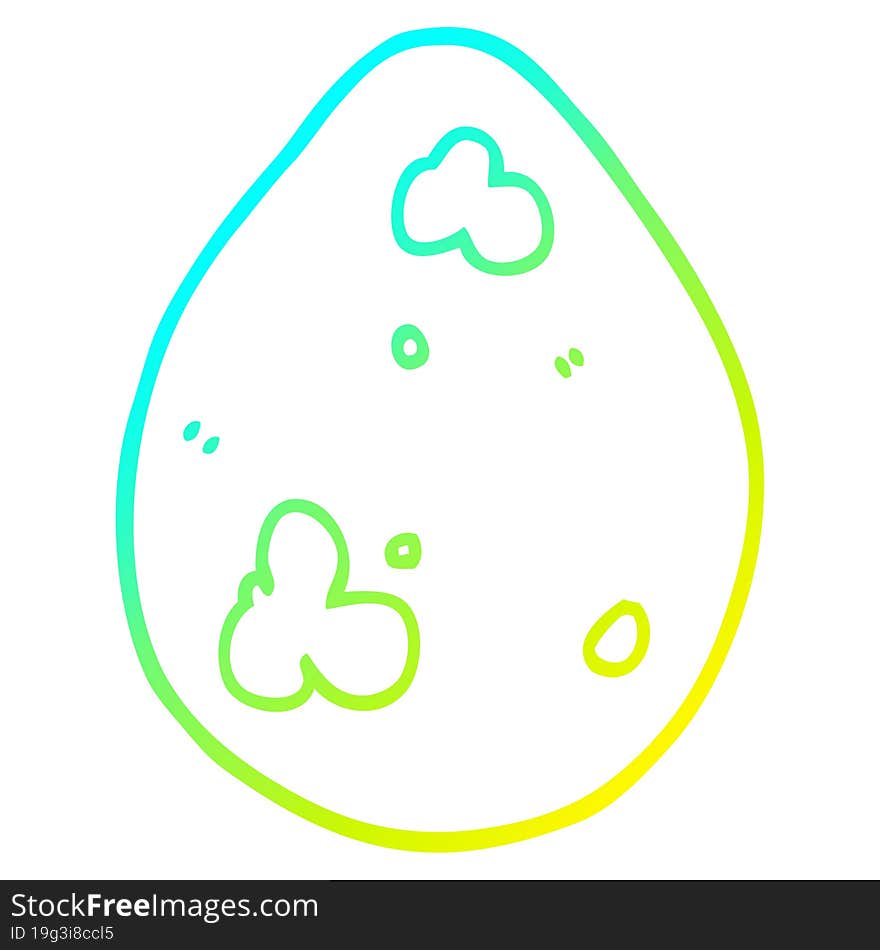 Cold Gradient Line Drawing Cartoon Egg