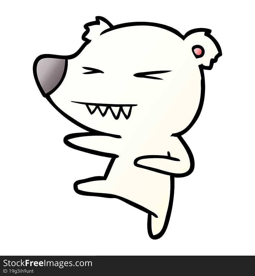 kicking polar bear cartoon. kicking polar bear cartoon