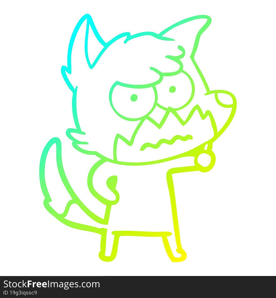 cold gradient line drawing cartoon annoyed fox