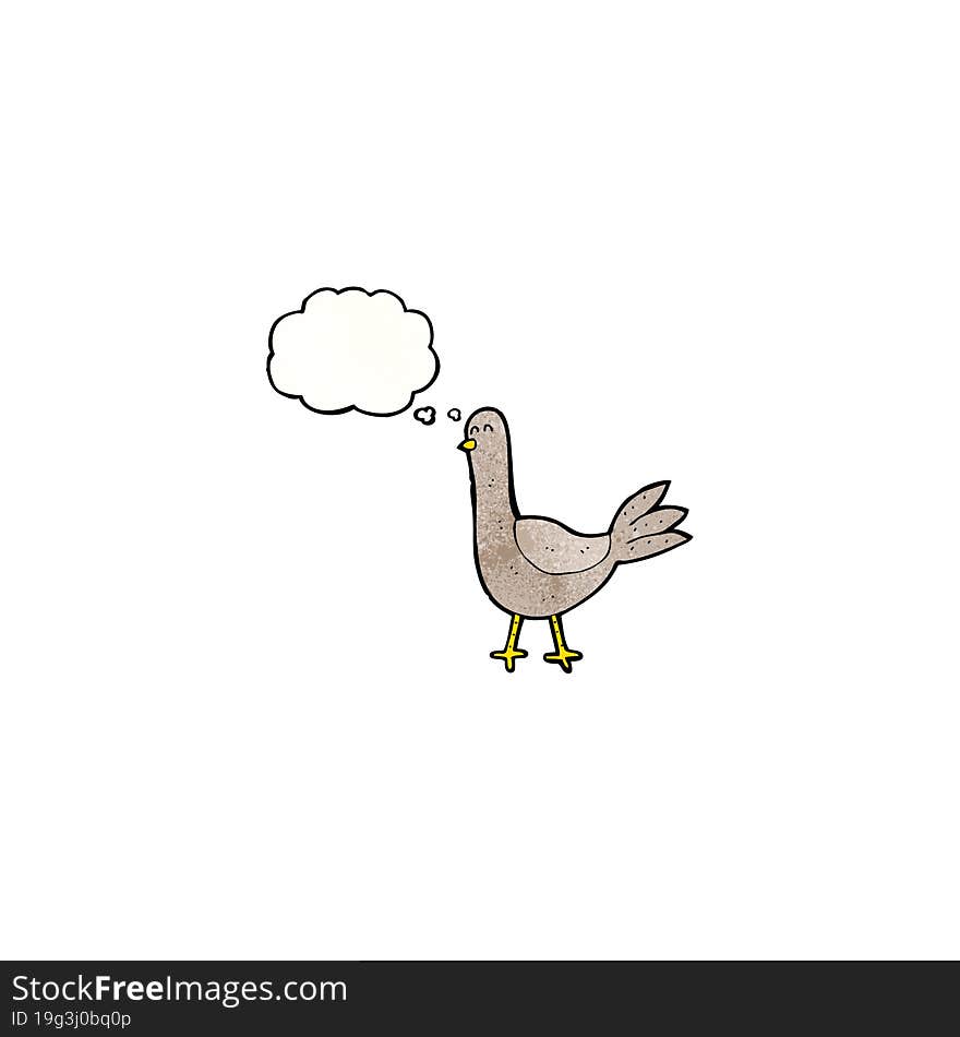 cartoon bird with thought bubble