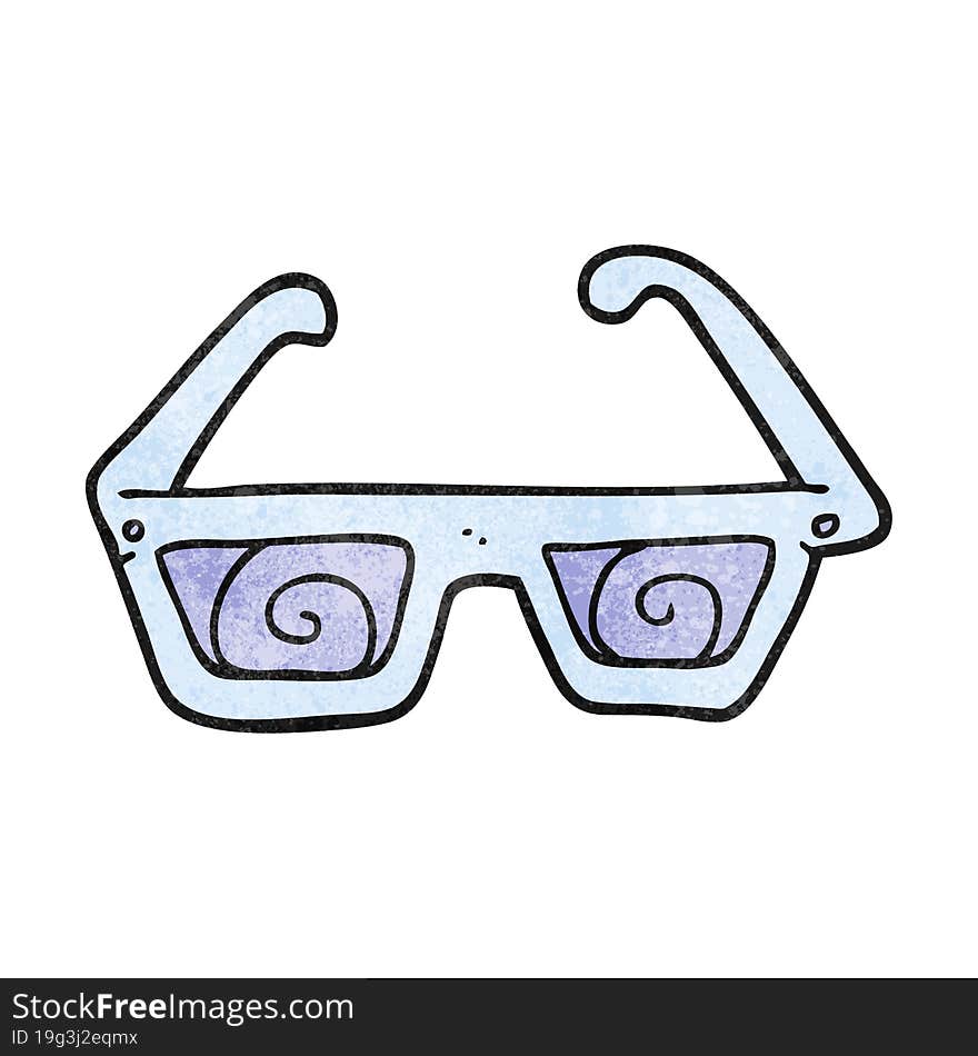 textured cartoon 3D glasses