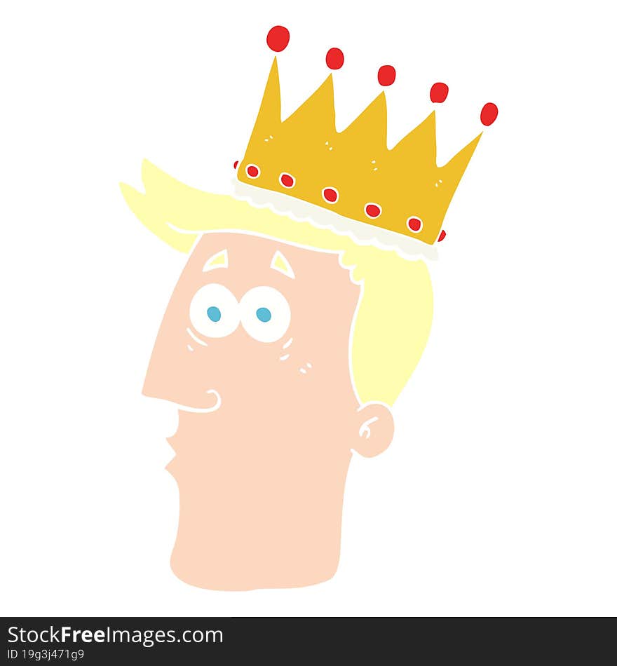 flat color illustration of kings head. flat color illustration of kings head