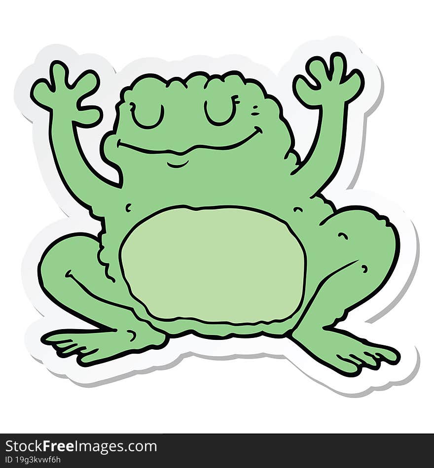 sticker of a cartoon frog