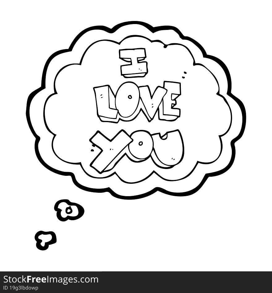 I Love You Thought Bubble Cartoon Symbol