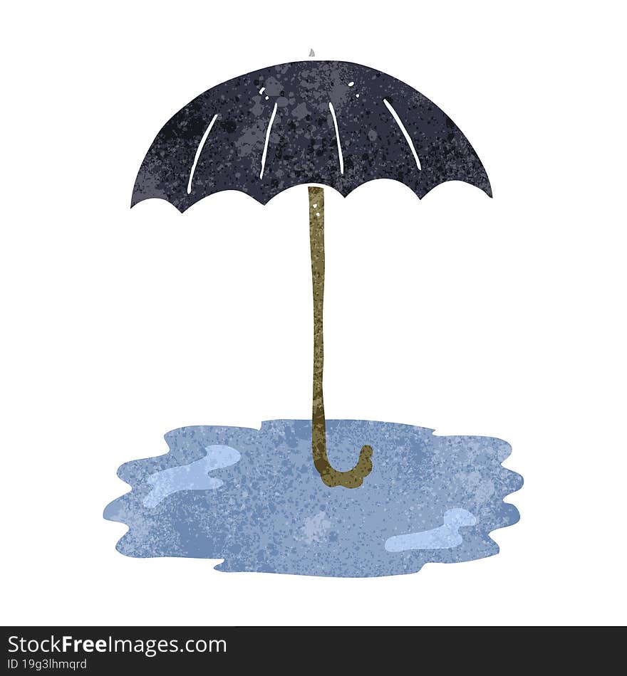 Retro Cartoon Wet Umbrella