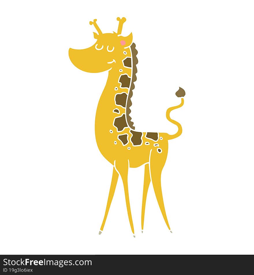 Flat Color Style Cartoon Giraffe