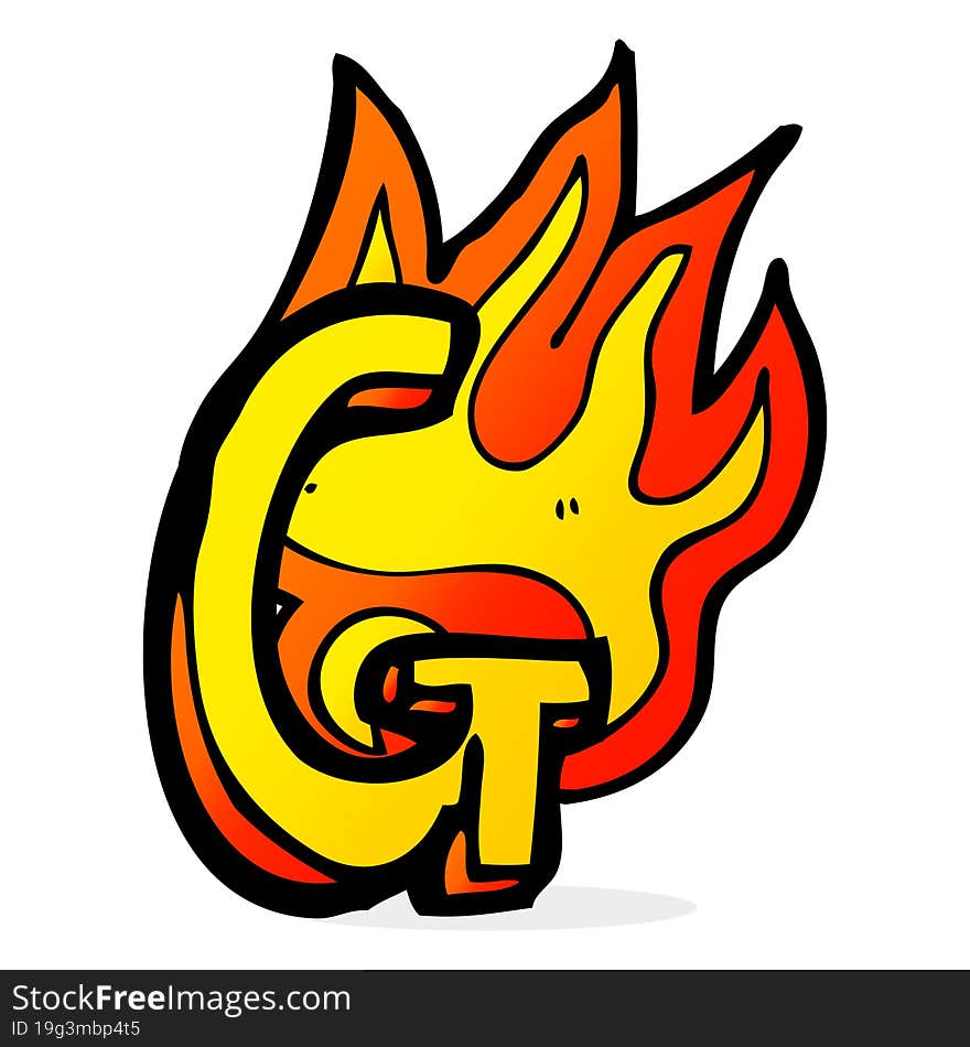 Cartoon Flaming Letter