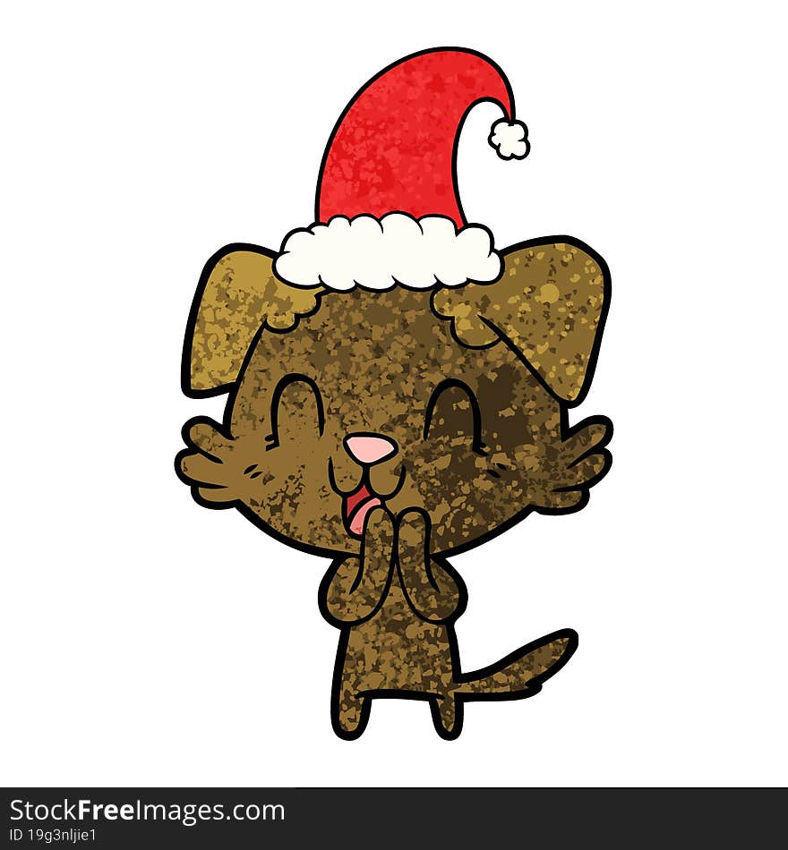 laughing cartoon christmas dog. laughing cartoon christmas dog