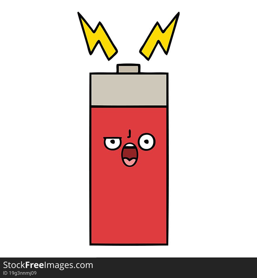 cute cartoon of a battery. cute cartoon of a battery