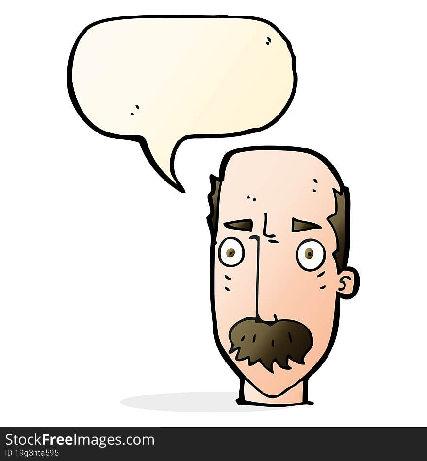 cartoon annoyed old man with speech bubble