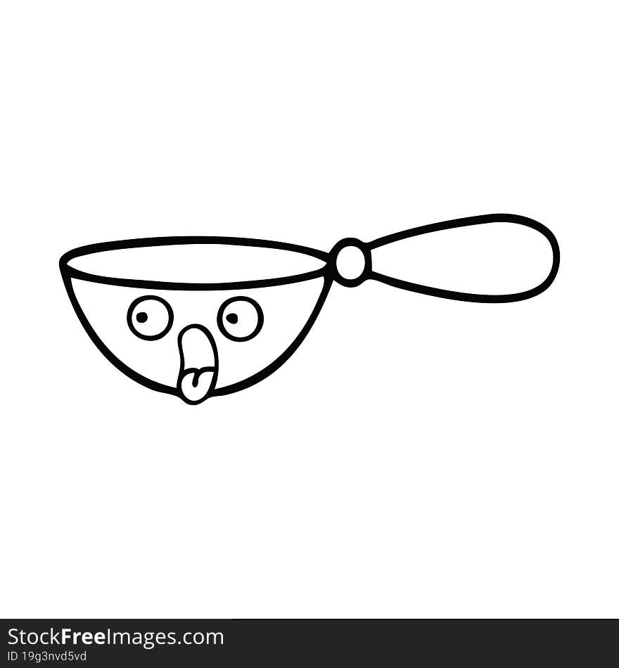 line drawing cartoon measuring spoon