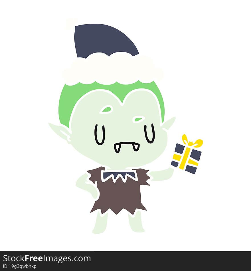 christmas cartoon of kawaii vampire