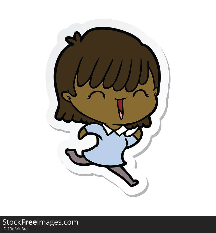 sticker of a cartoon woman