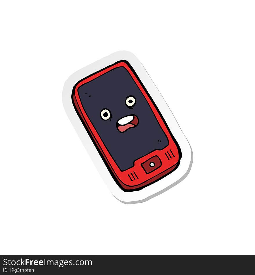 sticker of a cartoon mobile phone