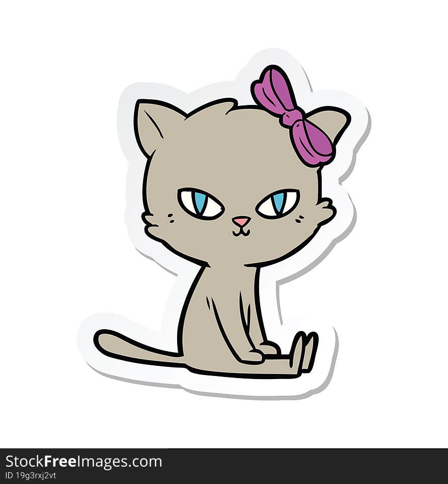 sticker of a cute cartoon cat