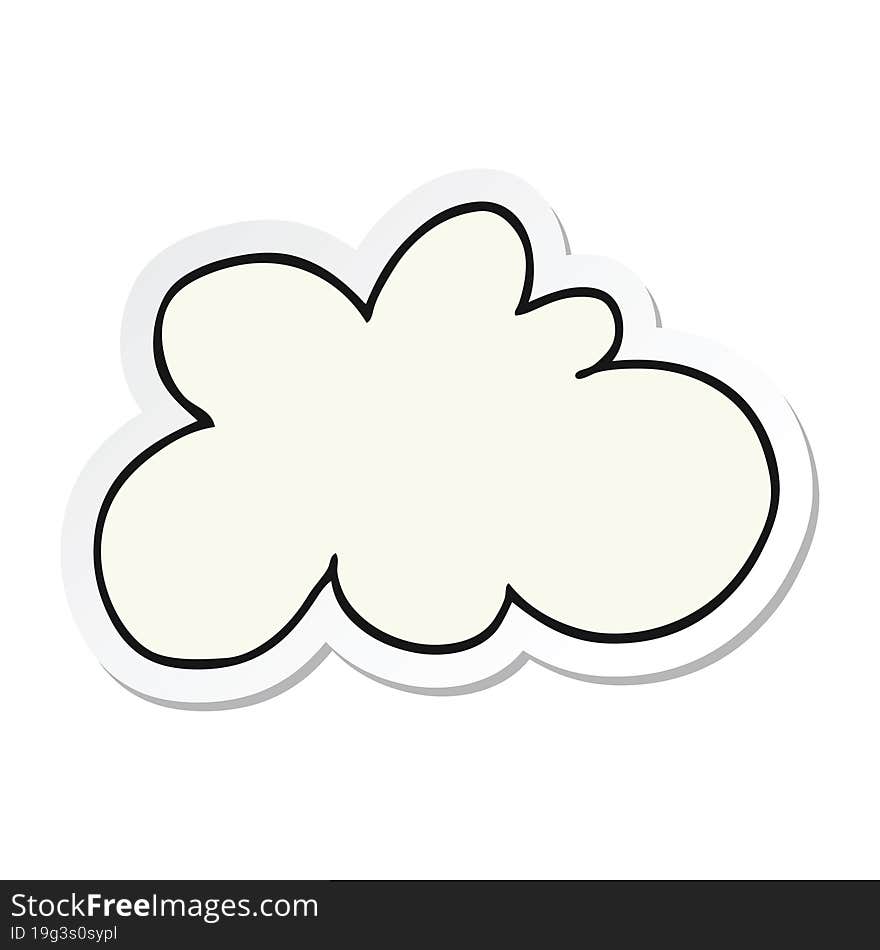 sticker of a cartoon decorative cloud symbol