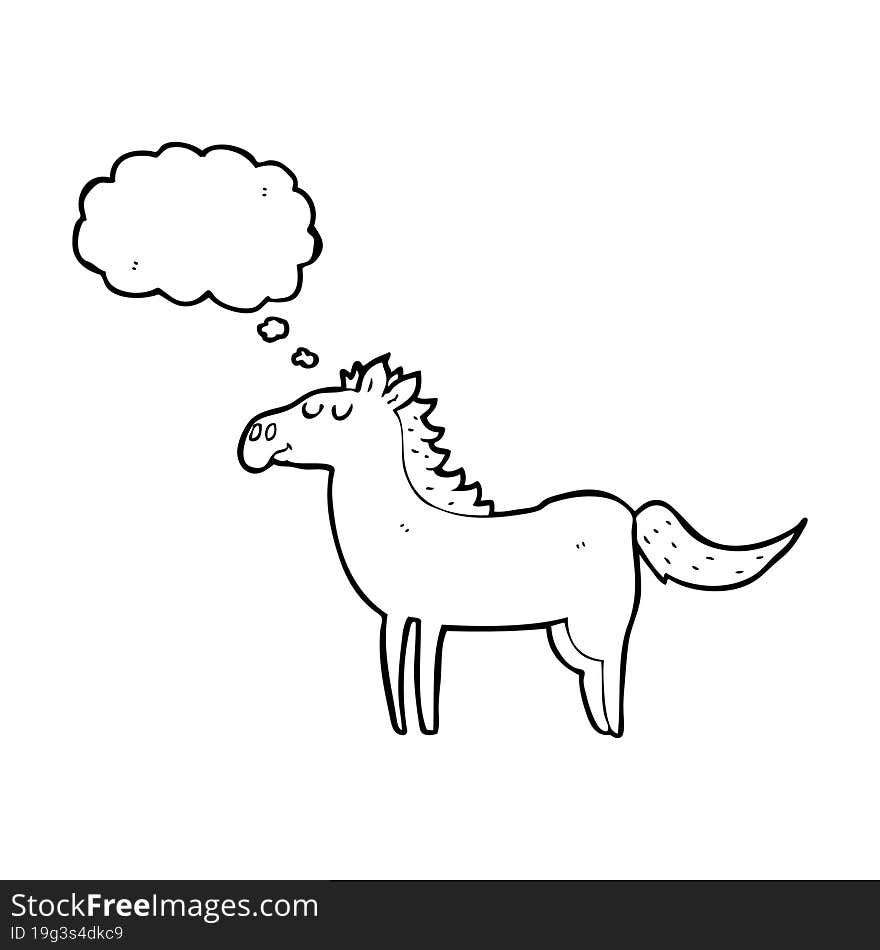 Thought Bubble Cartoon Horse